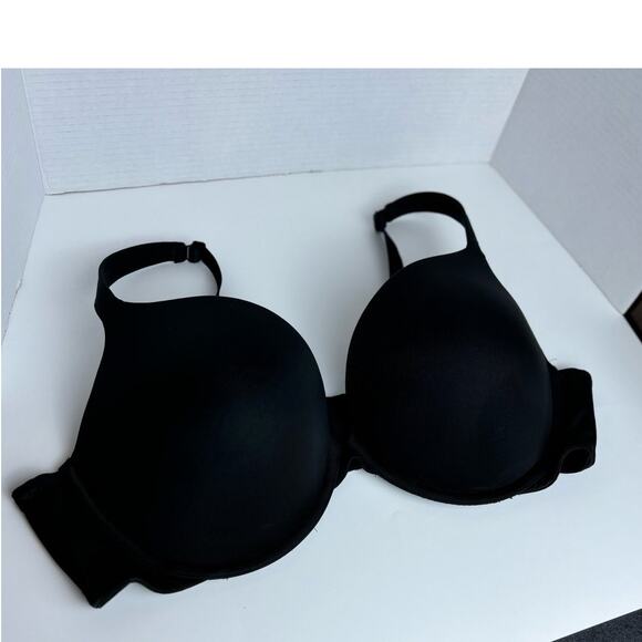 LANE BRYANT CACIQUE Boost Plunge Underwire Push Up Black Bra 42DDD - Picture 3 of 10